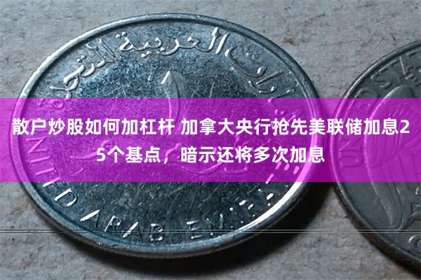 散户炒股如何加杠杆 加拿大央行抢先美联储加息25个基点，暗示还将多次加息