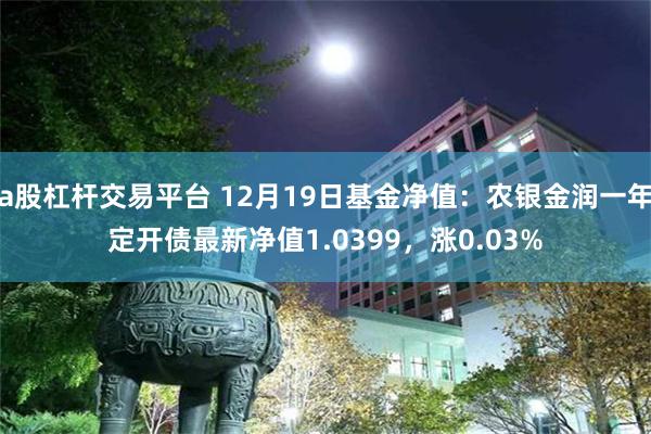 a股杠杆交易平台 12月19日基金净值：农银金润一年定开债最新净值1.0399，涨0.03%